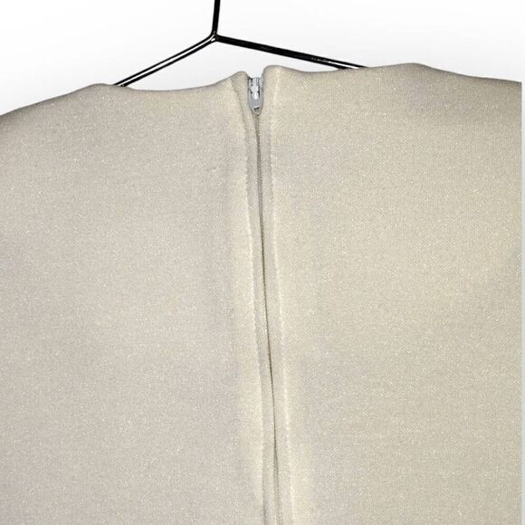Vtg Leslie Fay Womens Top Sz 10 Cream Knit Black Velvet‎ Back Zip 60s Whimsicore - Picture 8 of 11